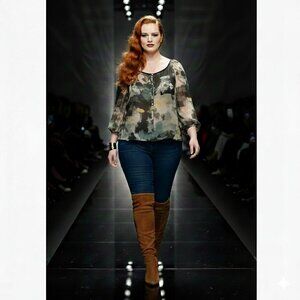 Merona‎ Abstract Print Sheer Blouse